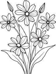 Flower Outline Art Printable Pack