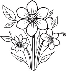 Flower Outline Art Printable Pack