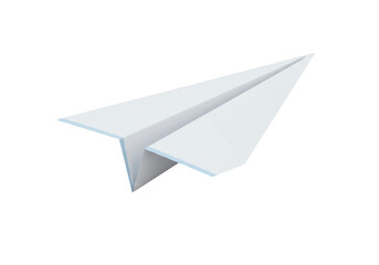 Paper airplane PNG isolated on transparent background, origami toy for travel and childhood themes