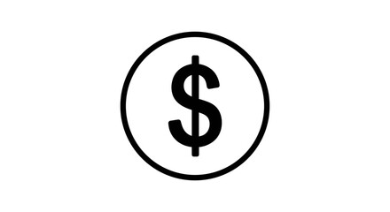 Dollar Sign Inside Circle Icon.