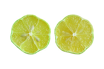 lime slices isolated on white