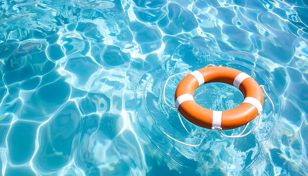 Floating life preserver in pool