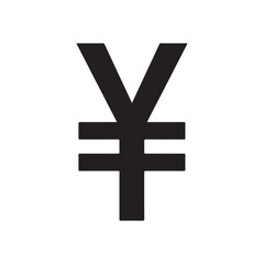 Japanese yen symbol icon silhouette vector flat illustration design on white background
