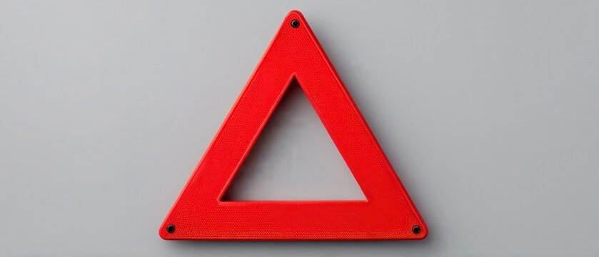 Red warning triangle on gray background, indicating caution and potential danger.