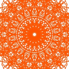 Abstract Orange Floral Circle Pattern Background