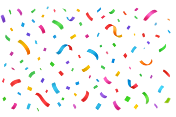 colorful confetti on a transparent background PNG