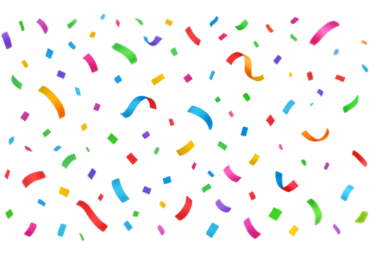 colorful confetti on a transparent background PNG