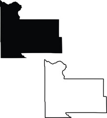 Map of Morrison County Minnesota USA Silhouette Flat and Outline Design