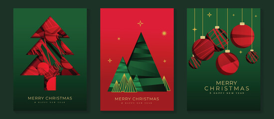 Naklejka na ściany i meble Christmas greeting card vector with golden star, gift, tree, ornament and luxury holiday decoration illustration Naklejka na ściany i meble Christmas greeting card vector with golden star, gift, tree, ornament and luxury holiday decoration illustration