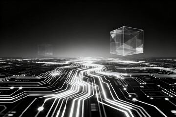 Abstract digital circuit landscape