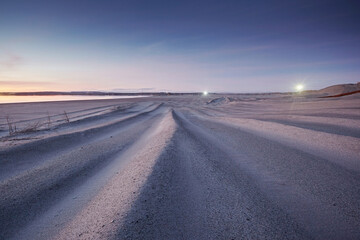 Dust mines desert landscape