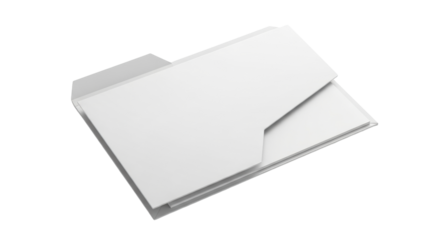 Isolated Blank Pocket Folder, Paperwork Holder, or Document Protector in Neutral Tone