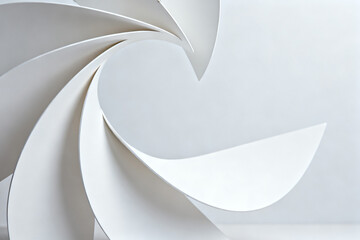 Abstract white paper sculpture