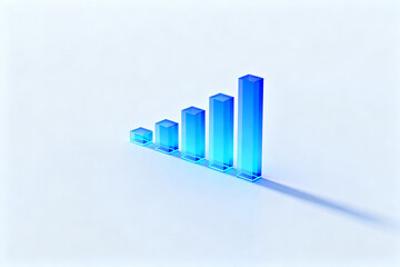 Blue Bar Chart on White Background