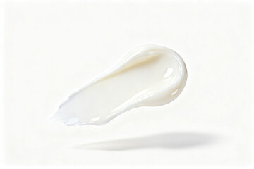 White cream smear on white background