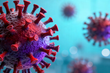 Virus Particles Under Microscope