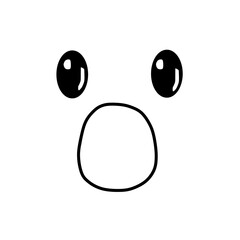 Simple Cartoon Face Expression Doodle