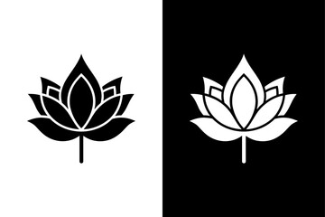 Minimalist Lotus Flower Icon — Spa Wellness Vector Design.