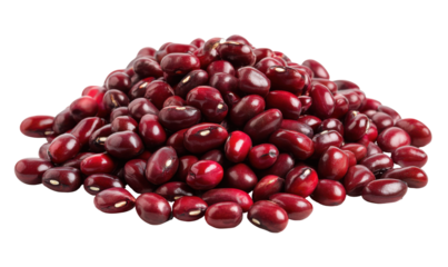 Close-up shot of a pile of fresh, vibrant, and glossy red kidney beans.