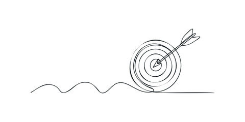 Arrow hitting bullseye on target symbol