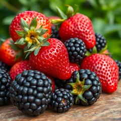 Fototapeta premium fresh berries on a white background