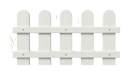 Isolated Picket Fence Panel Section for Garden or Yard Landscape Decoration Project