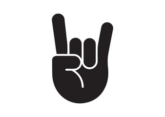 Fototapeta premium Rock gesture icon, Rock gesture solid vector design