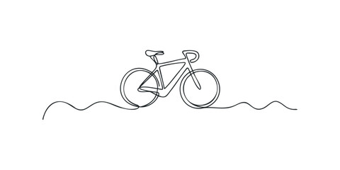 Single line drawing of a sports bicycle