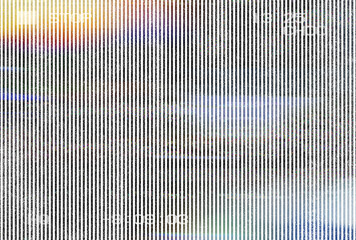 Obraz premium HD TV screen bad signal glitch flickers distorted lines with noise grain on transparent background, Transparent analog tv glitch effect screen paise distorted no signal problem film grainy texture.