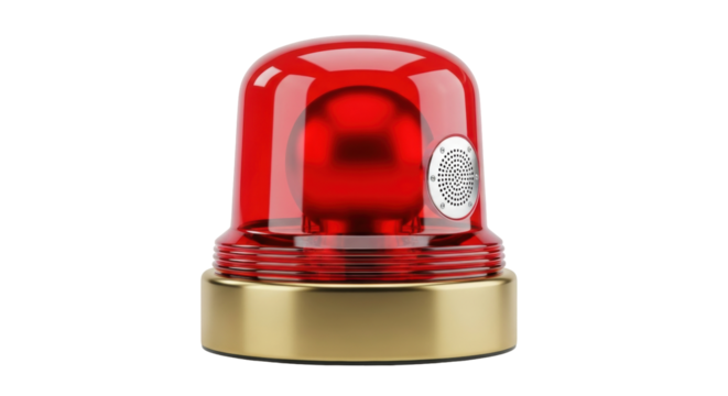 Isolated emergency siren warning light with speaker for security or urgent safety alert