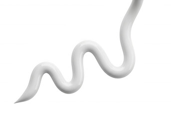 White cream swirl on black isolated on a transparent background