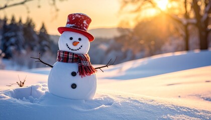 Obraz premium snowman in the snow