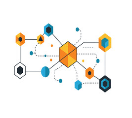 Modern Blockchain Vector Design | Digital Crypto Network Concept | Decentralized Technology Illustration | Fintech Data Connection Background