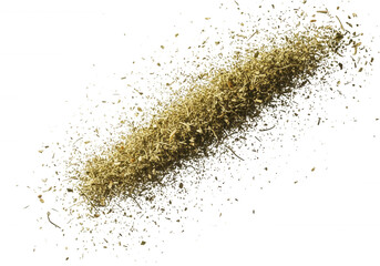 Golden powder explosion isolated on a transparent background