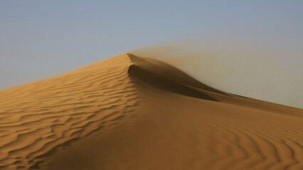 Sand blowing over sand dunes in wind © Kokhanchikov