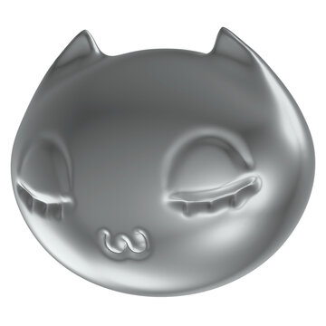 Y2K Silver Chrome Pretty Girl Cat