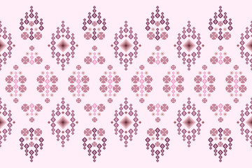 Ikat ethnic embroidery geometric abstract Aztec element seamless pattern. Native decorative oriental traditional design for fabric, clothing, wallpaper, background, texture, interior, decoration