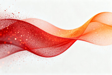 Abstract red and orange wave with sparkles