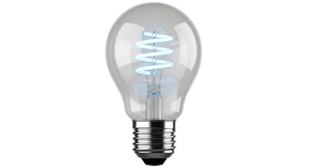 Isolated decorative lightbulb with spiral filament for modern lighting concepts and design