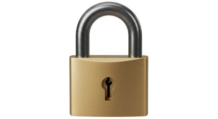 Isolated padlock on seamless backdrop, security equipment for privacy and protection