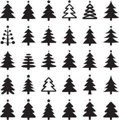 Christmas tree icon set
