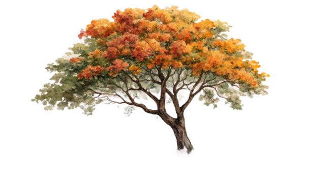 marigold tree, isolated on a transparent background PNG