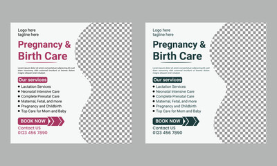 pregnancy & birth care services social media post