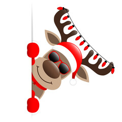 Rentier Sonnenbrille Mit Lichterkette Im Geweih Banner Rechts Außen