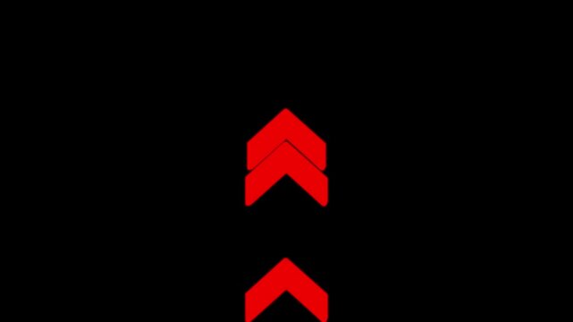glowing rad color up Arrow Loop Animation direction concept arrow icon concept. Arrow Loop Animation video direction concept. on a black background