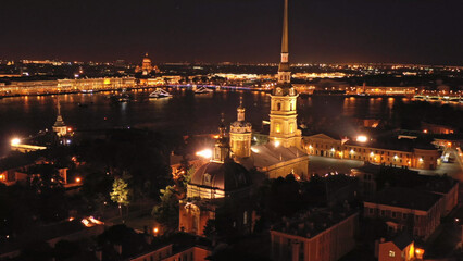 Fototapeta premium Aerial view of Peter and Paul Fortress in Russia