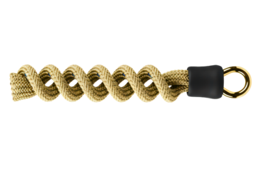 Twisted mooring rope with a reinforced metal eyelet on the end on a transparent background