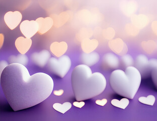 Lavender and White Elegant Valentine Heart Background