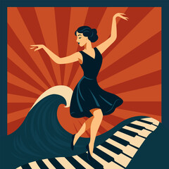 Vector illustration of people walking in the rain with colorful umbrellas. Top view of rainy city street with puddles and reflections, symbolizing autumn weather and daily routine.