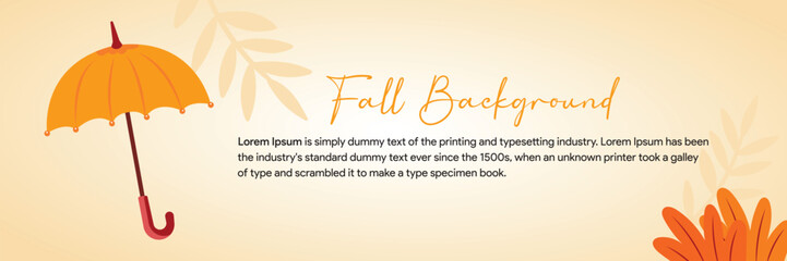 Beautiful autumn umbrella, complete with a blank area for text. The clean background captures the essence of autumn in nature.
